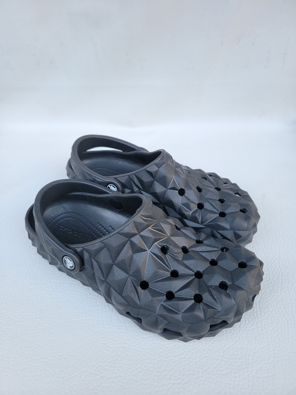 Crocs Classic Black Geometric Clog - M6/W8 The shoes show signs of normal wear,